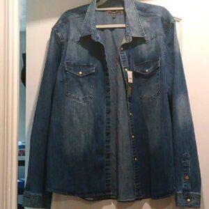 Paisley & Gray Blue Denim Slim Fit Western Shirt XL, NEW/NWT